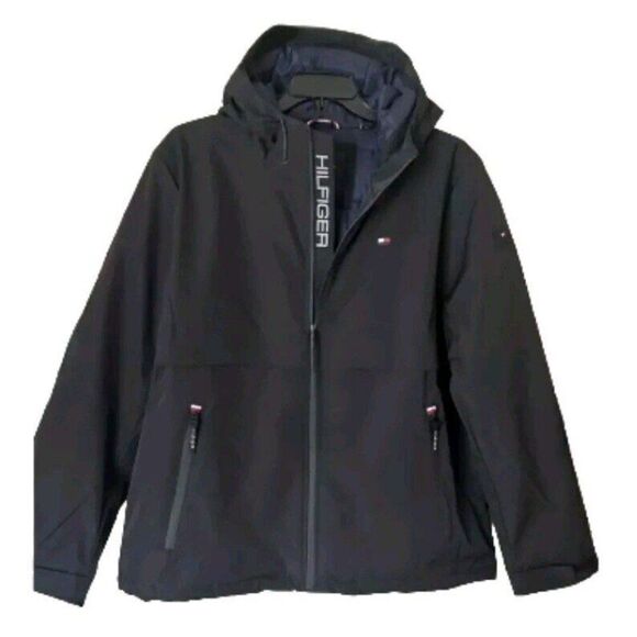 Tommy Hilfiger Men's XL Performance Jacket Coat Full Zip Lined Black NWT $160 - Picture 4 of 11